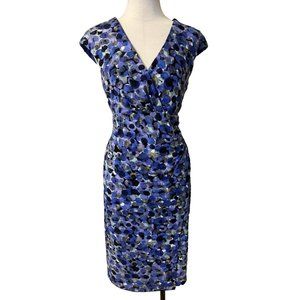 Connected Dress 12 Blue Green White Circles Stretch Sheath Washable